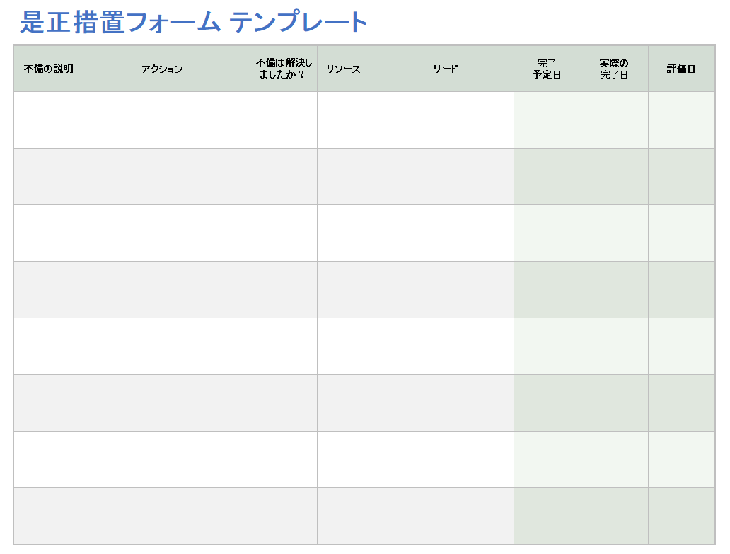 是正措置フォーム